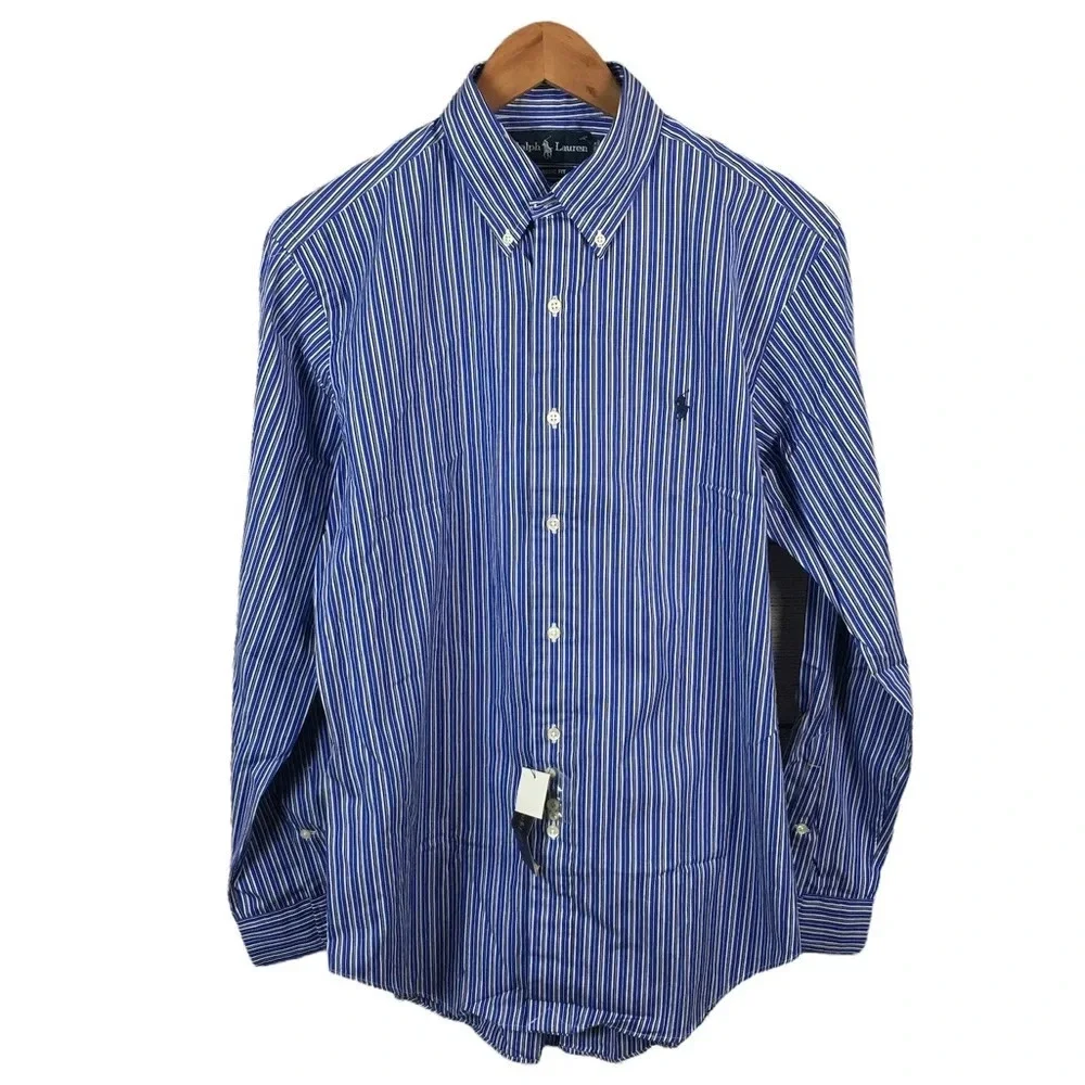 BF477 NWT Mens Polo Ralph Lauren Classic Fit Designer Button Down Shirt M $85